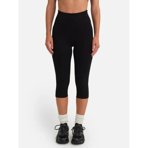 MATE THE LABEL ORGANIC COTTON STRETCH CAPRI LEGGINGS SZ S NEW BLACK